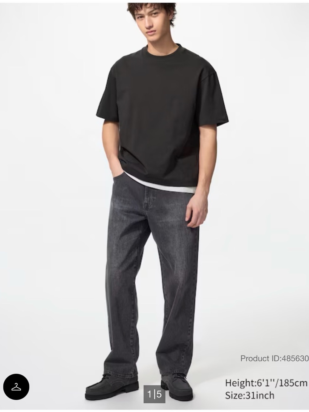 New never worn UNIQLO US Men's Baggy Jeans dark gray